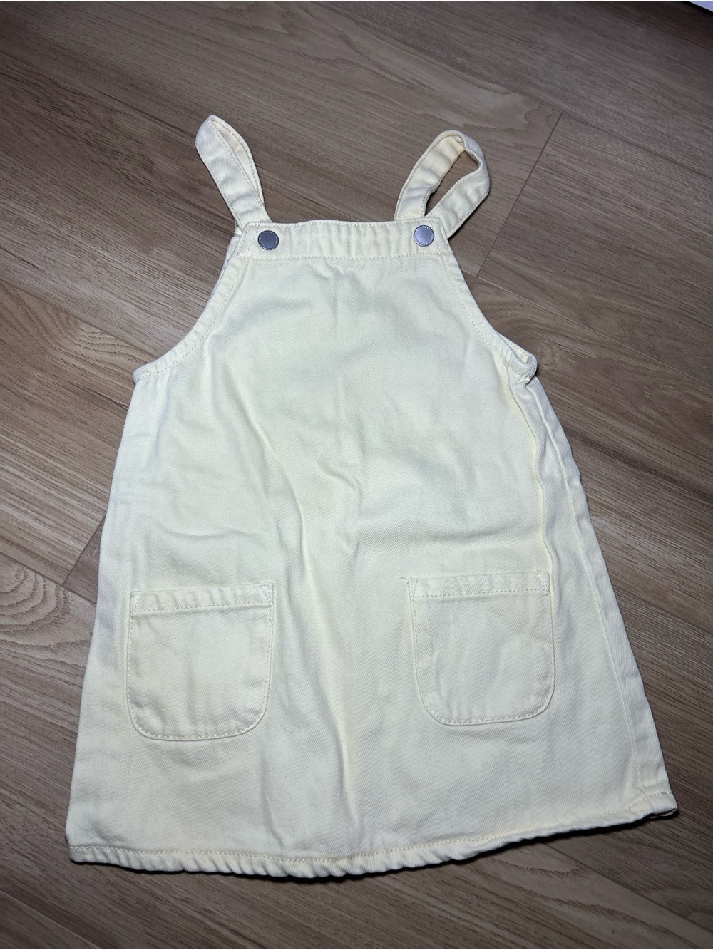 next Pale Yellow Pinafore Dress with Front Pockets